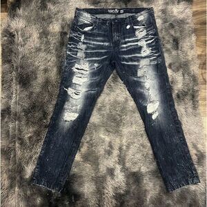 Born Fly ‎ Distressed Patch Streetwear Denim Jeans Men's Size 40